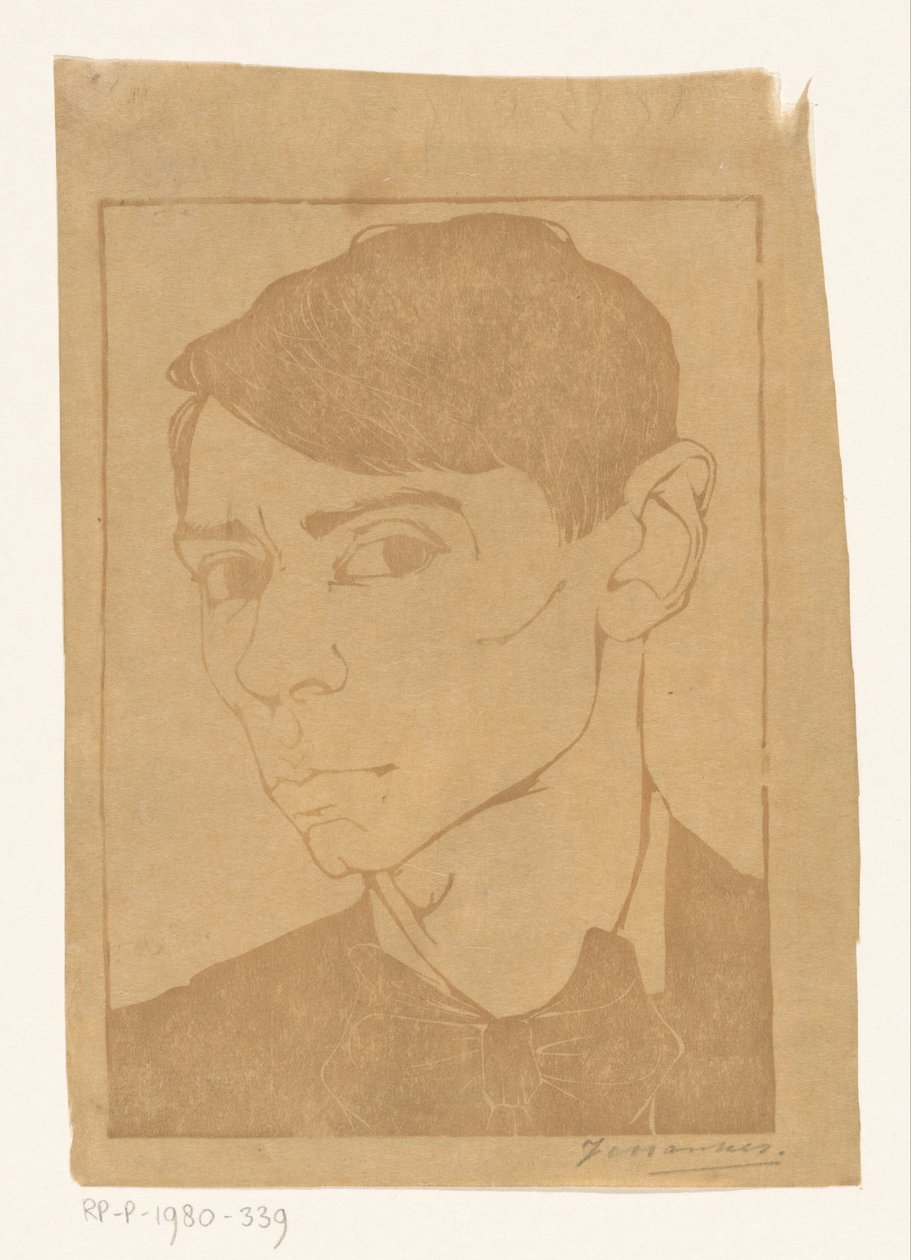 Autoportret z muszką autorstwa Jan Mankes (signed by artist)