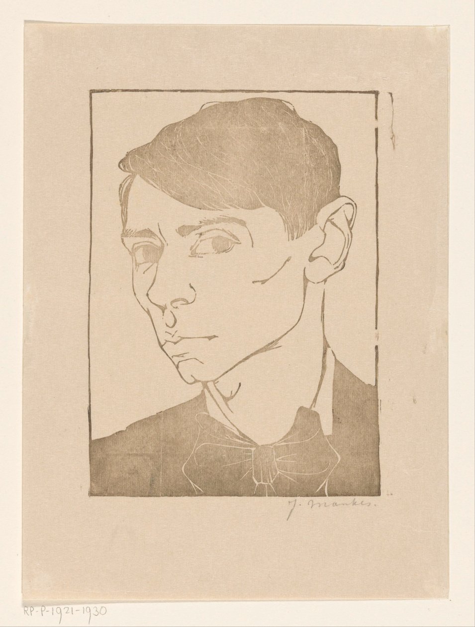 Autoportret z muszką autorstwa Jan Mankes
