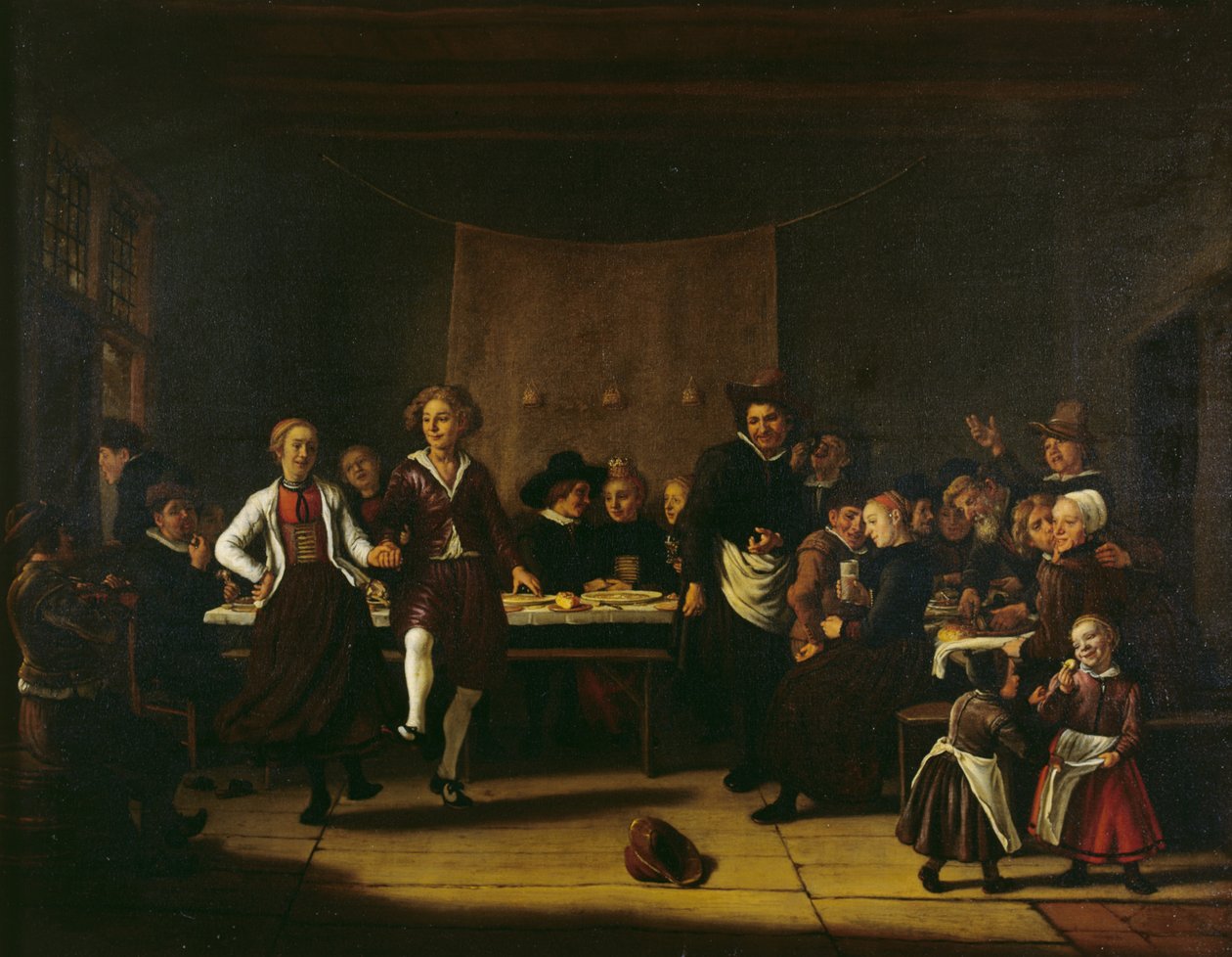 Casamento do fazendeiro (óleo sobre tela) polimento autorstwa Jan Massys or Metsys