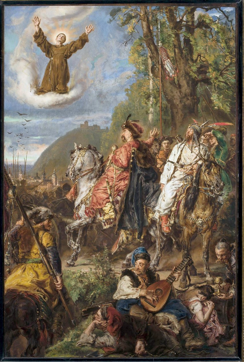 Bohdan Chmielnicki z Tugajem Bejem pod Lwowem. autorstwa Jan Matejko