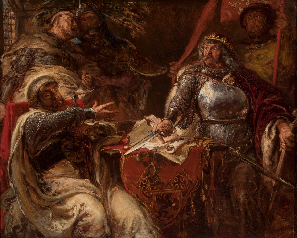 Król Władysław Łokietek zrywa układy z Krzyżakami autorstwa Jan Matejko