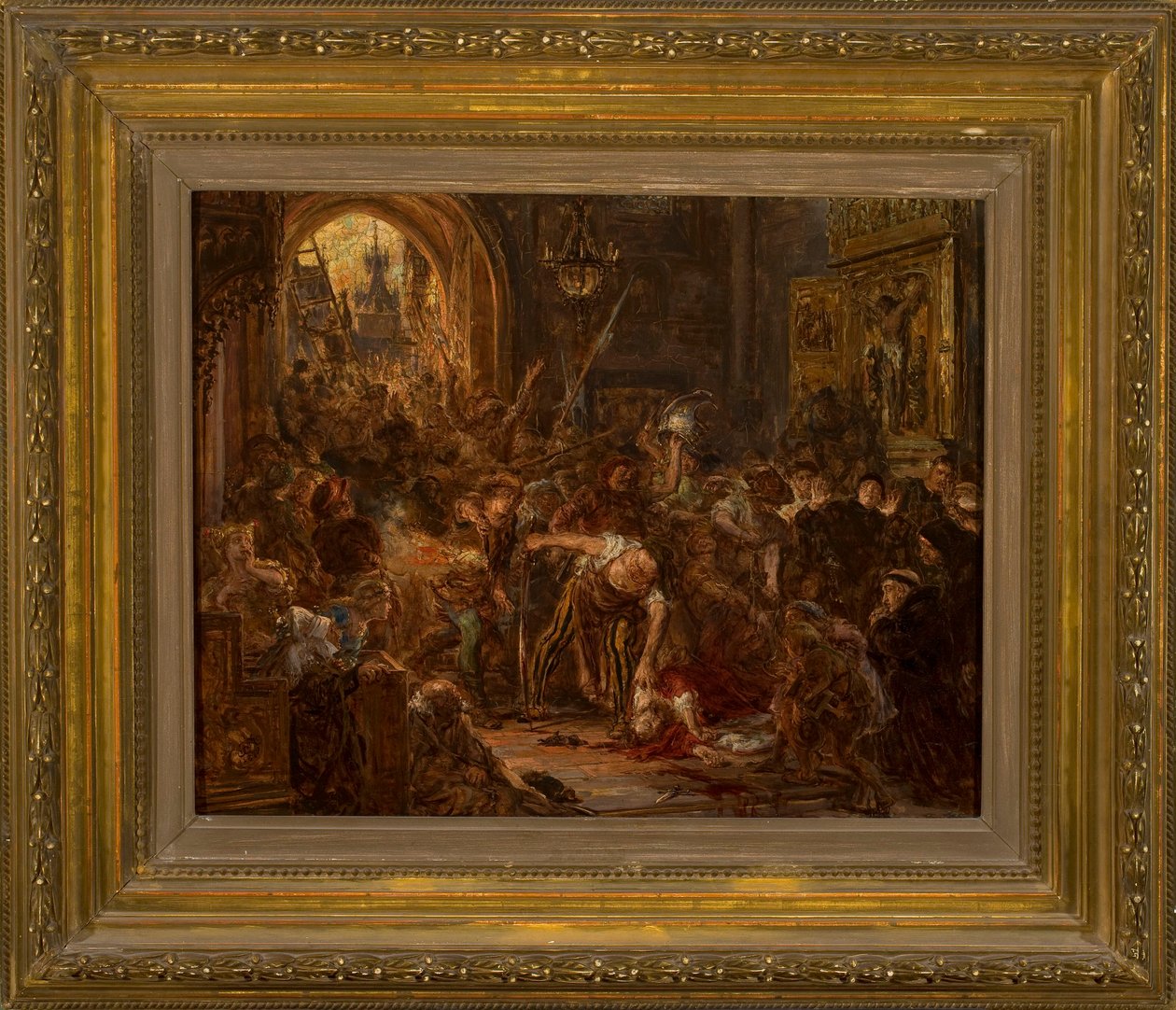 Śmierć Tęczyńskiego w kościele franciszkanów autorstwa Jan Matejko