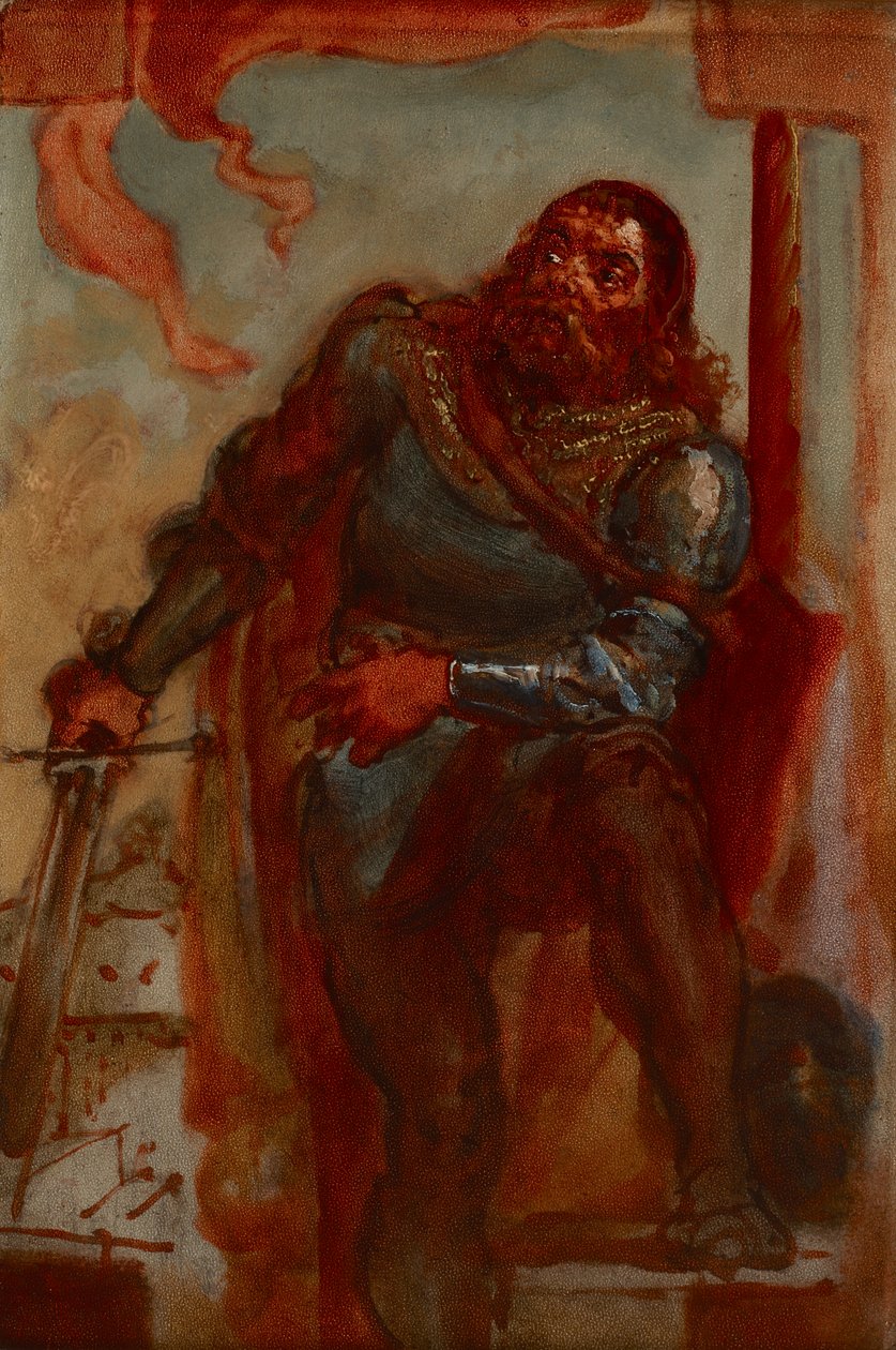 Szkic do obrazu „Wacław Wilczek podczas obrony klasztoru Benedyktynów w Trzebicach na Morawach w 1468 r. przeciw Maciejowi Korwinowi” autorstwa Jan Matejko