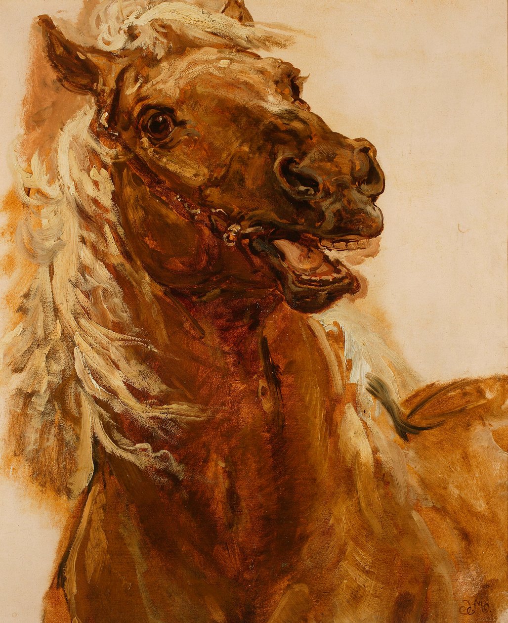 Szkic głowy konia do obrazu "Zamoyski pod Byczyną" autorstwa Jan Matejko