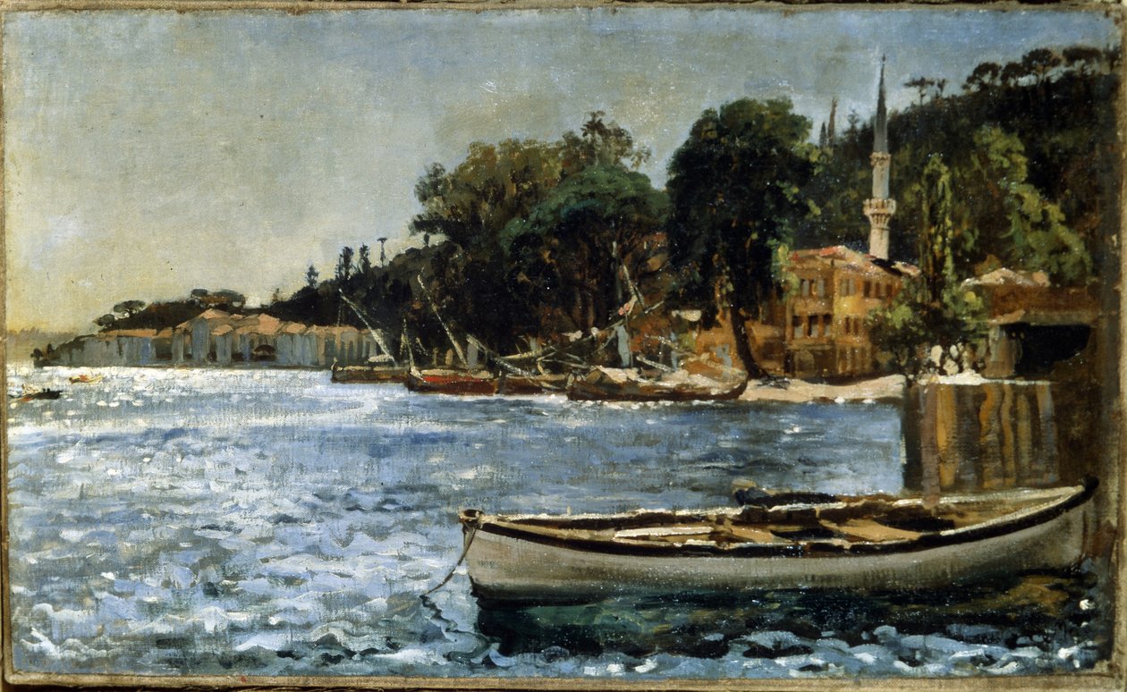 Widok na Bebek w pobliżu Konstantynopola (dzisiejsza dzielnica Stambułu). Widok na Bebek koło Konstantynopola. Obraz Jana Alojzego Matejki (1838-1893) autorstwa Jan Matejko