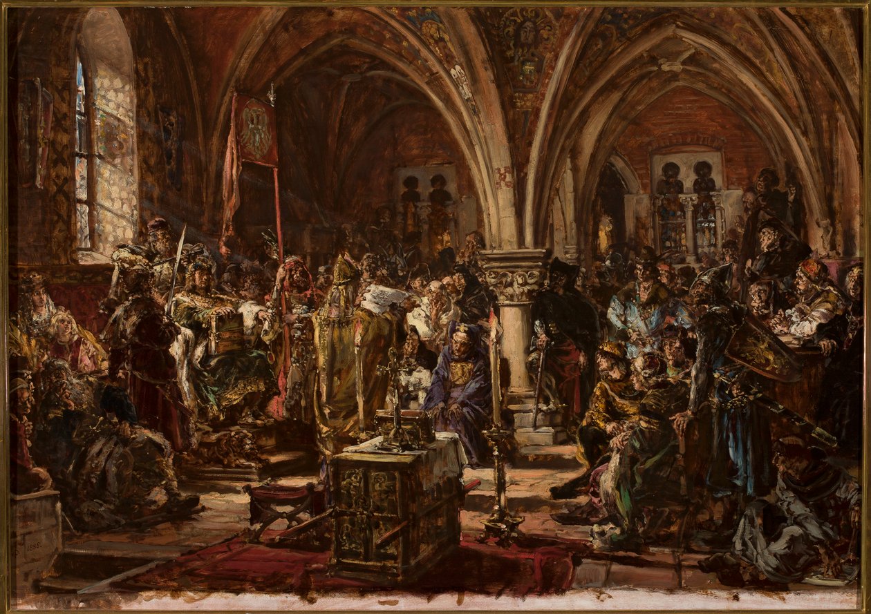 W Łęczycy pierwszy Sejm. Spisanie praw, ukrócenie rozbojów. R.P. 1182 autorstwa Jan Matejko