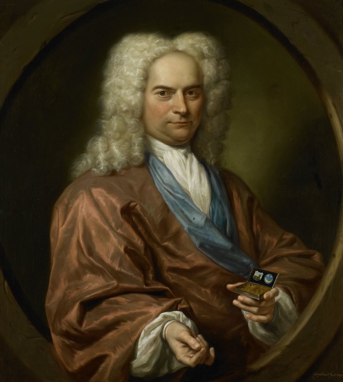 Portret Davida Leeuwa (1682-1755), menonickiego Drapera autorstwa Jan Maurits Quinkhard