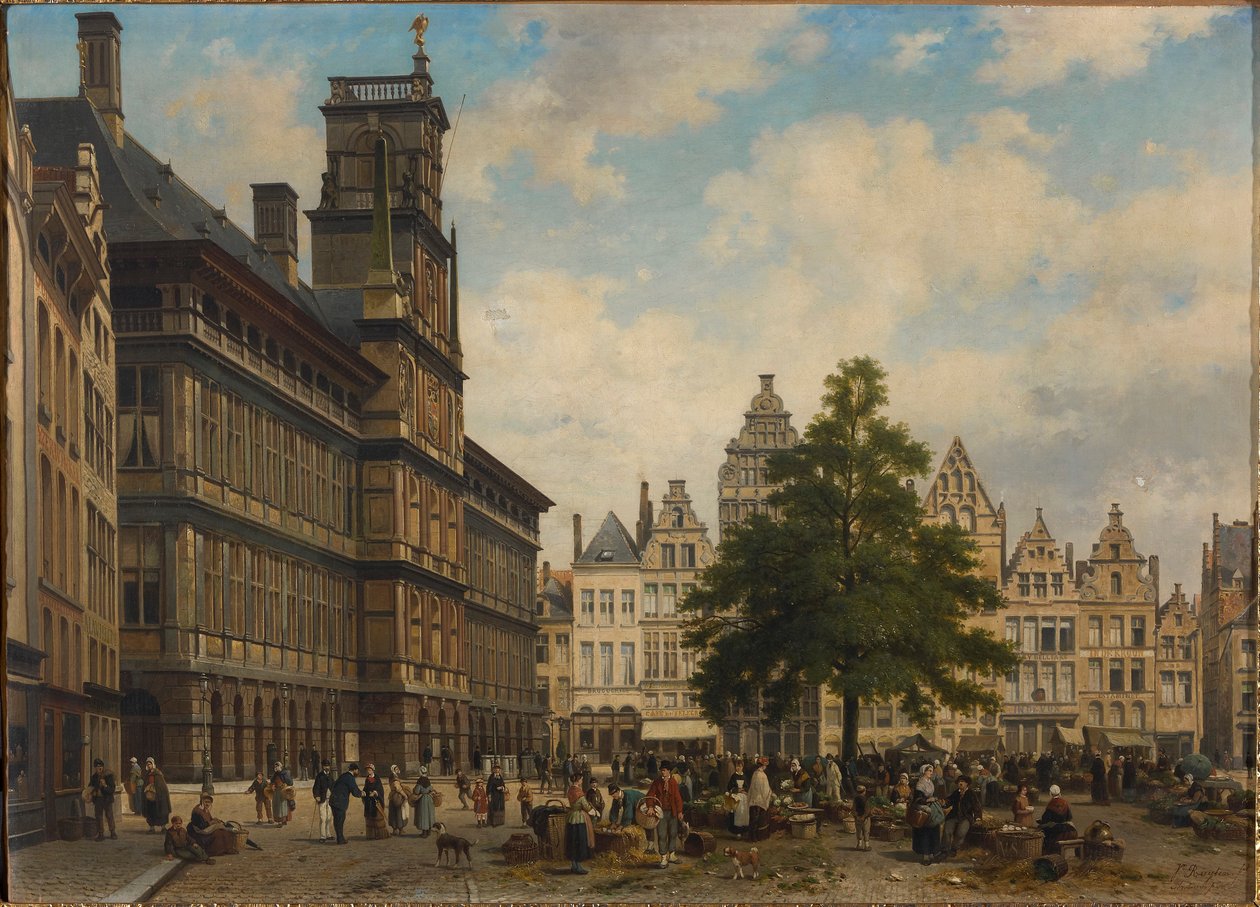 Grote Markt z drzewem wolności, 1875. autorstwa Jan Michiel Ruyten
