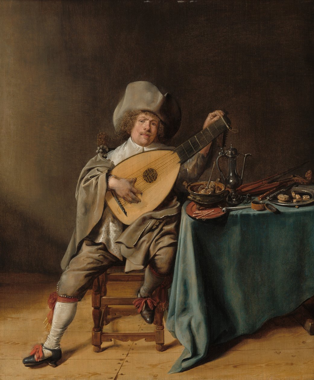 Autoportret jako grający na lutni, c. 16371638. autorstwa Jan Miense Molenaer