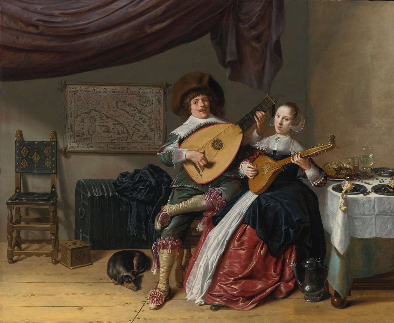 DUET:  AUTOPORTRET ARTYSTY Z ŻONĄ JUDITH LEYSTER, PRAWDOPODOBNIE ICH PORTRET MAŁŻEŃSKI autorstwa Jan Miense Molenaer
