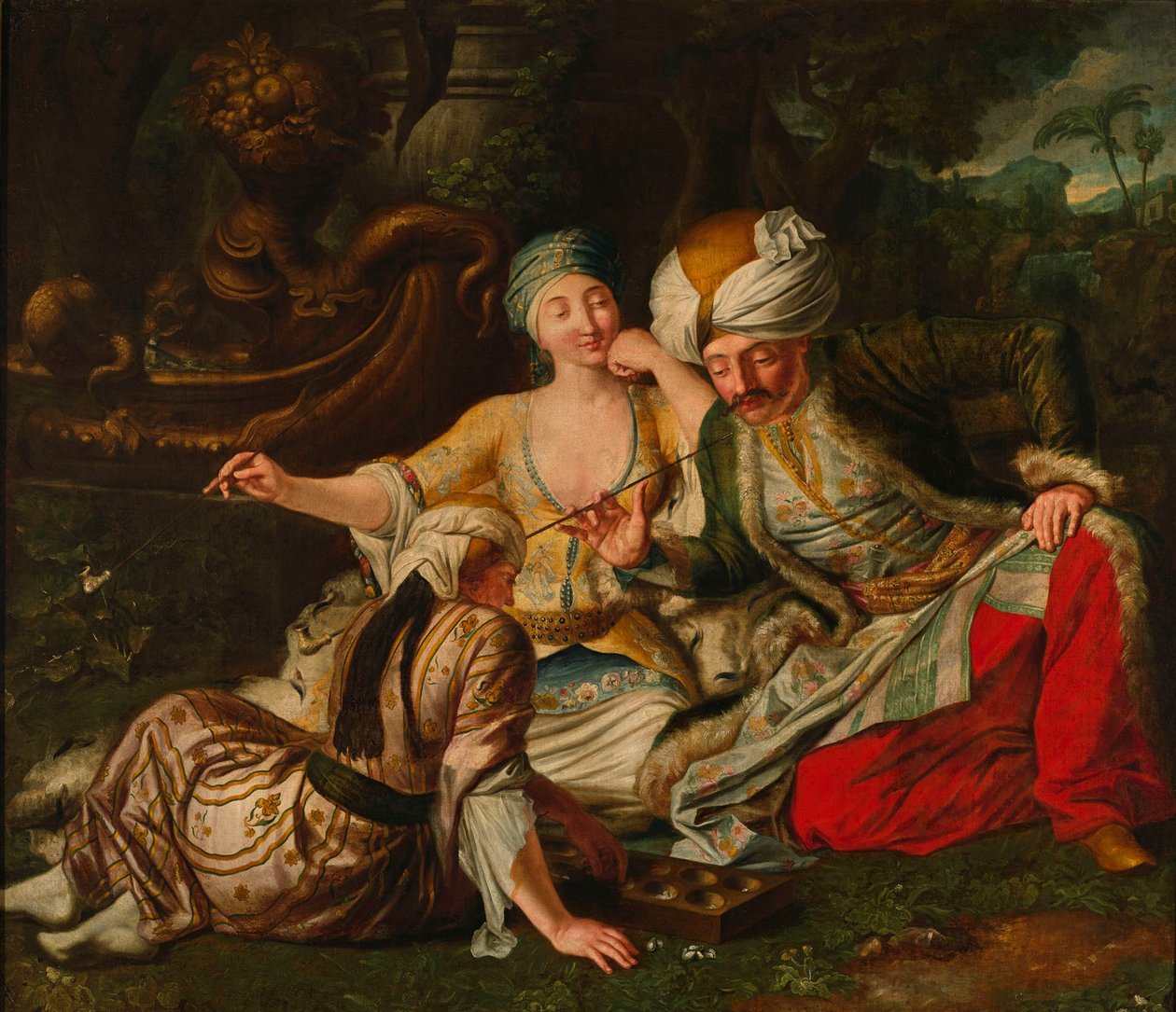 Gra Mancala, pierwsza połowa XVIII wieku. autorstwa Jan Mock