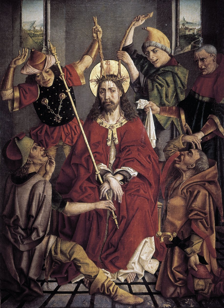 Ecce Homo. 1. poł. XVI w. (olej na drewnie) autorstwa Jan Mostaert