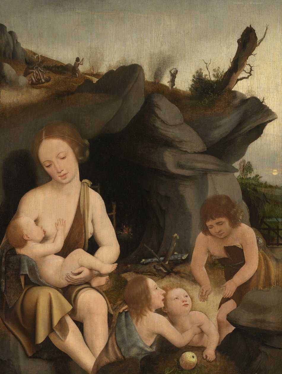 Ewa i czworo dzieci, ok. 1520 autorstwa Jan Mostaert
