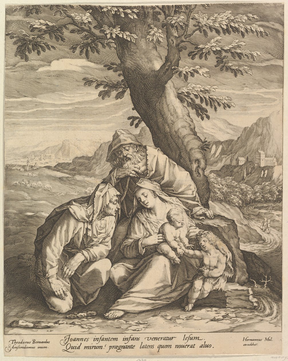 Święta Rodzina ze św. Elżbietą i św. Janem Chrzcicielem, 1588. autorstwa Jan Muller