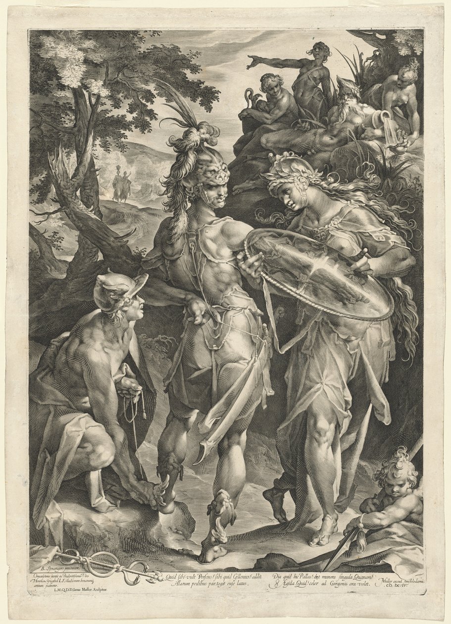 Uzbrojenie Minerwy i Merkurego Perseusza autorstwa Jan Muller, after Bartholomaeus Spranger
