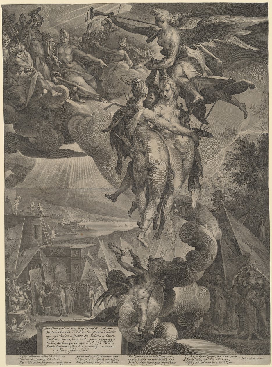 Apoteoza Sztuki autorstwa Jan Muller, after Bartholomaeus Spranger