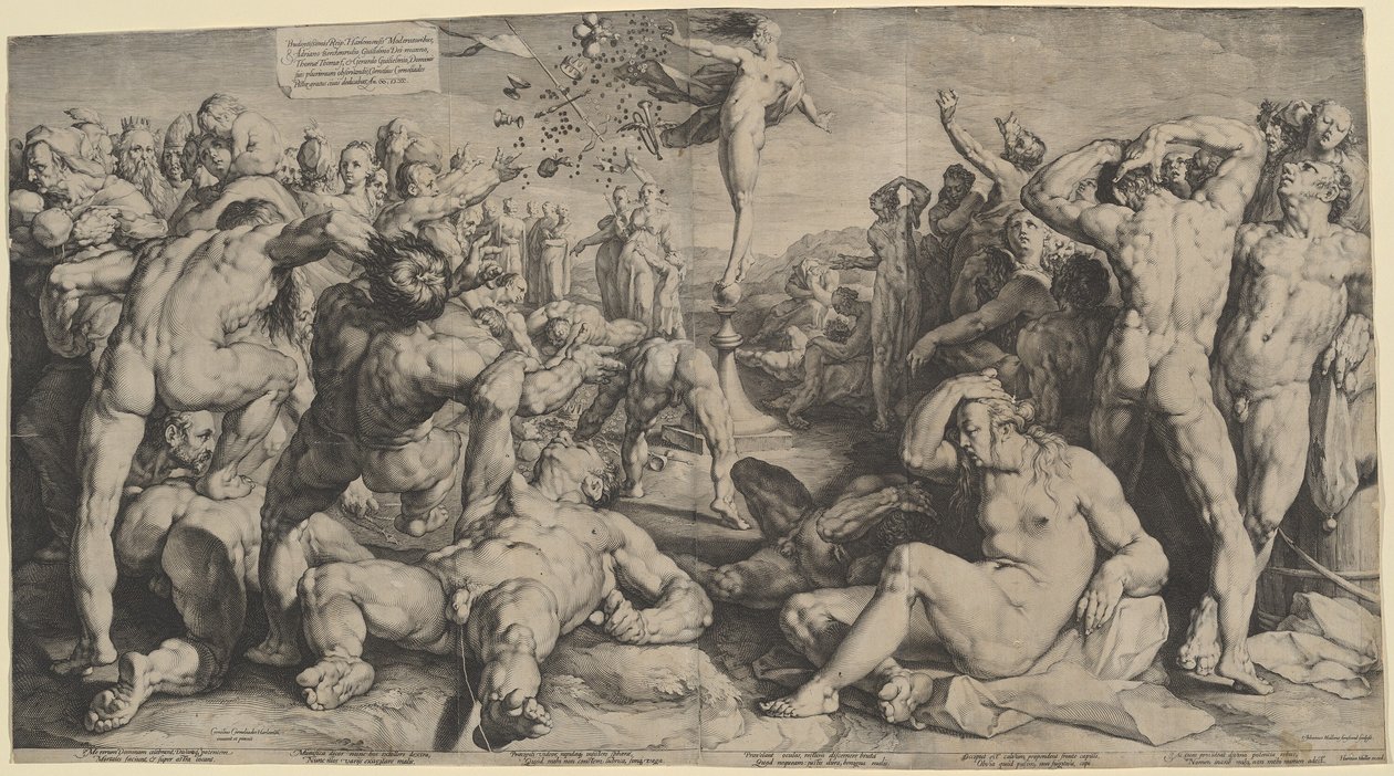 Fortuna rozdaje swoje prezenty autorstwa Jan Muller, after Cornelis Cornelisz van Haarlem