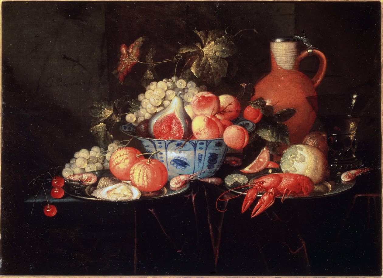 Martwa natura z owocami i rakami - il na płótnie, ok. 1660 autorstwa Jan Pauwel II the Younger Gillemans