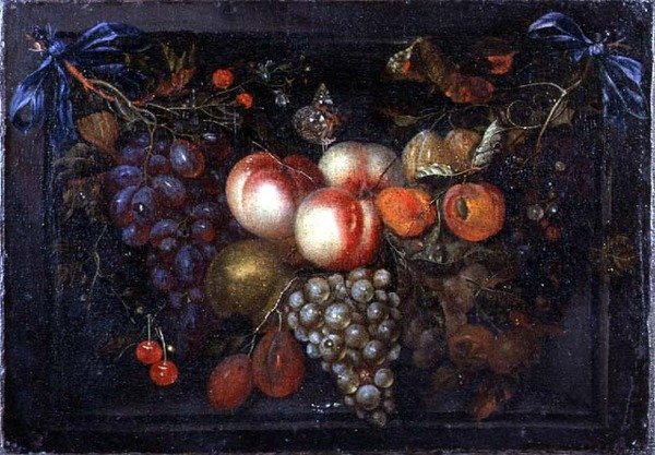 Martwa natura owoców w kamiennej niszy autorstwa Jan Pauwel the elder Gillemans