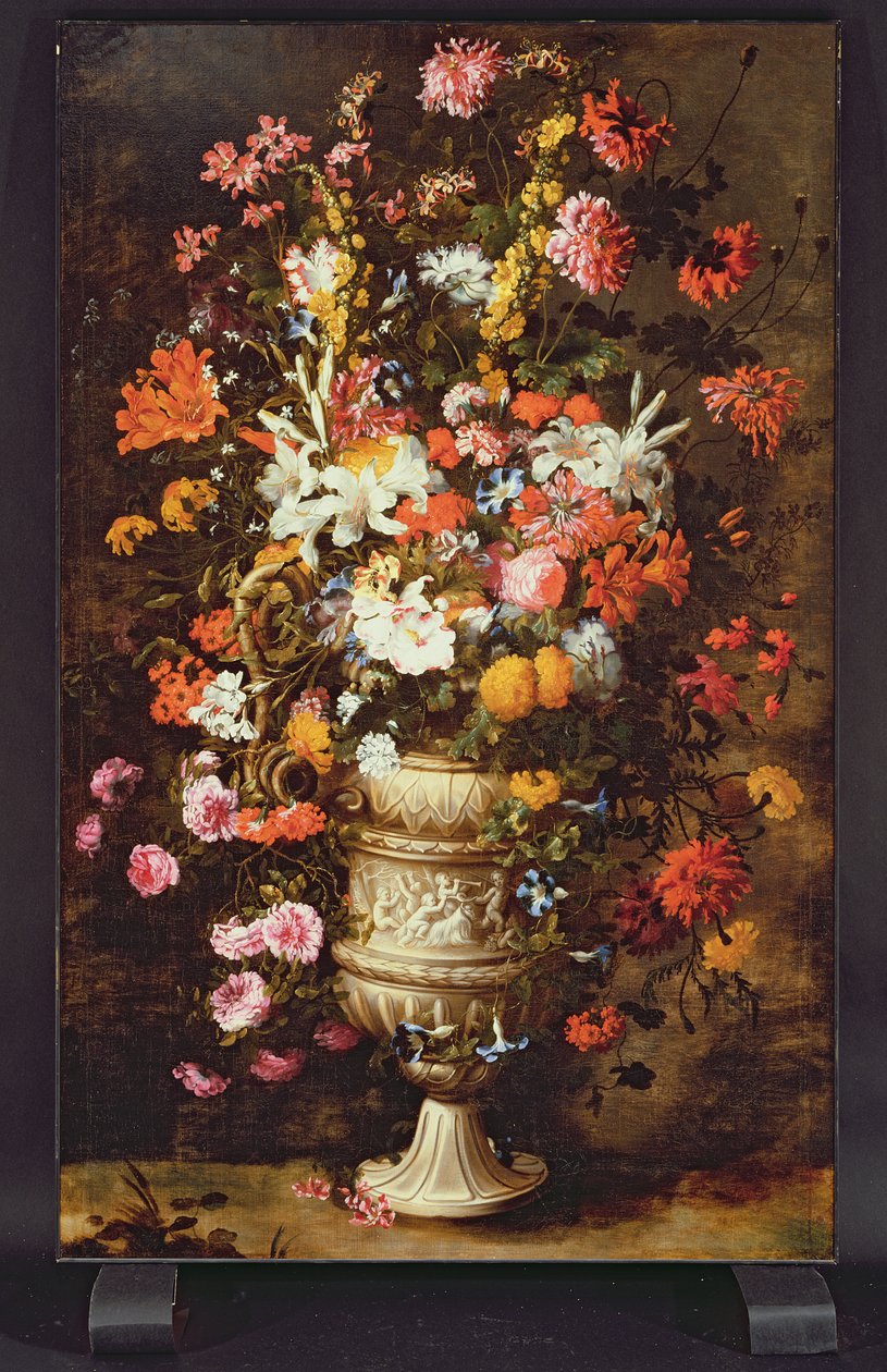 Kwiaty w figurowym wazonie (olej na płótnie) autorstwa Jan Peeter Brueghel