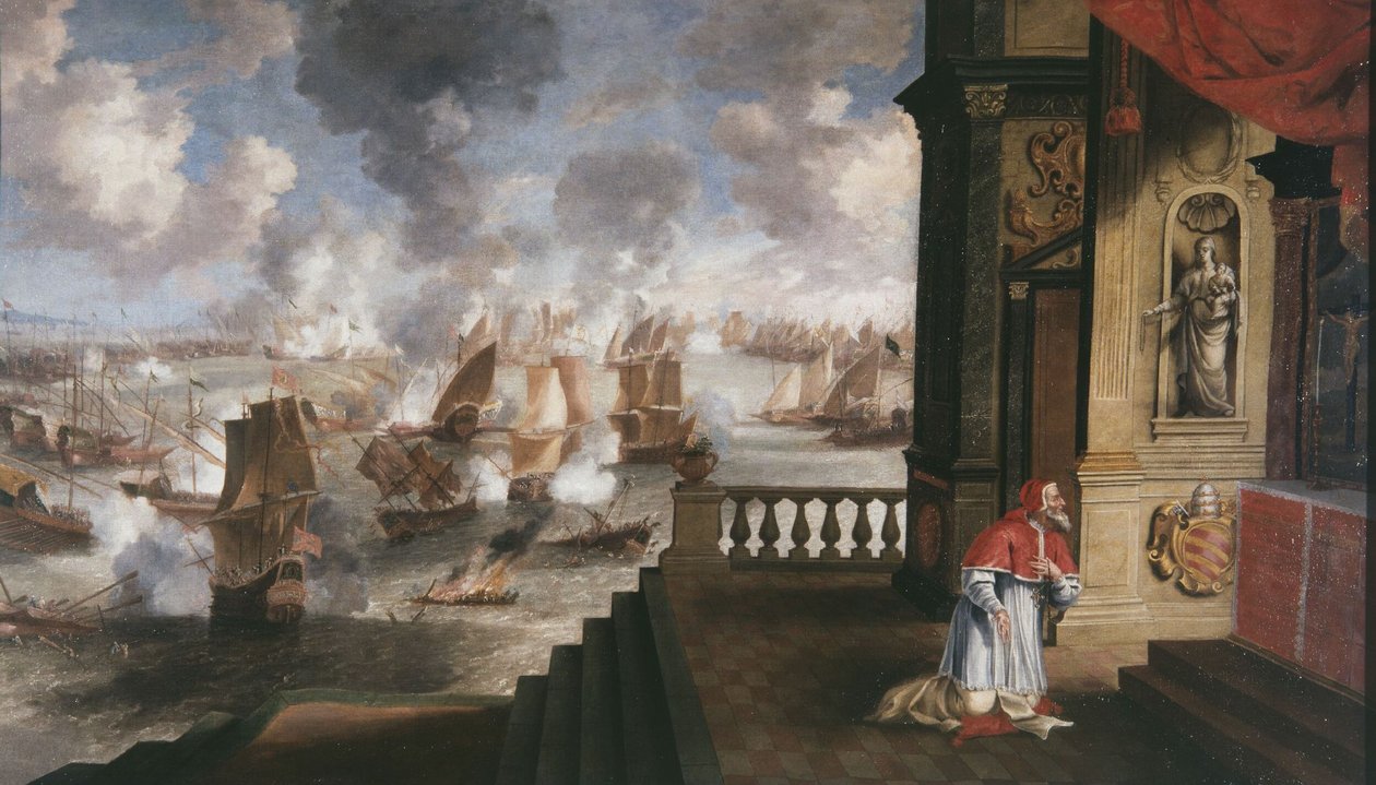 niderlandzki: de slag van Lepanto in 1571 Bitwa pod Lepanto w 1571 r. autorstwa Jan Peeters the Elder