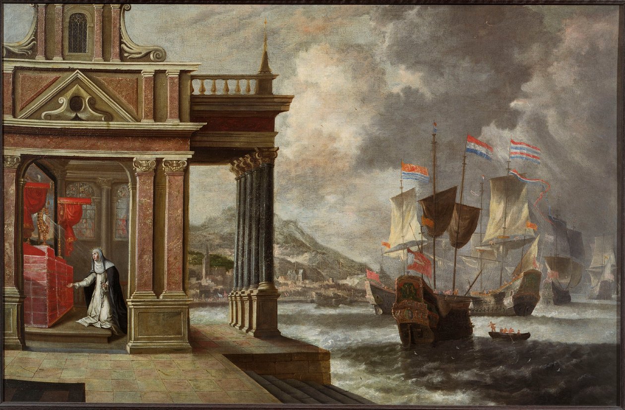Bitwa pod Lepanto: Święta Katarzyna z Ricci i zaokrętowanie, 1671. autorstwa Jan Peeters the Elder