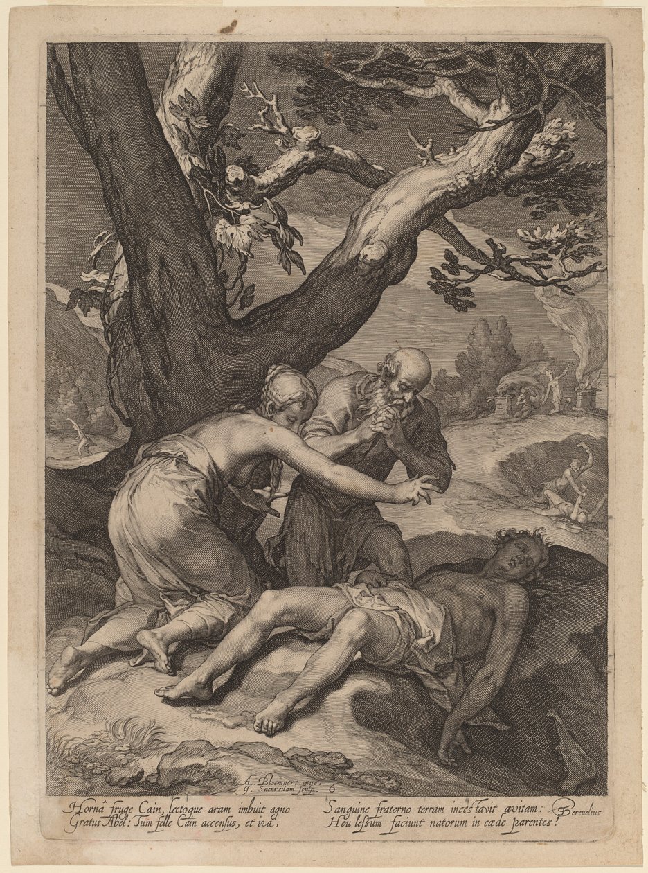Adam i Ewa lamentujący nad zwłokami Abla autorstwa Jan Pietersz Saenredam after Abraham Bloemaert