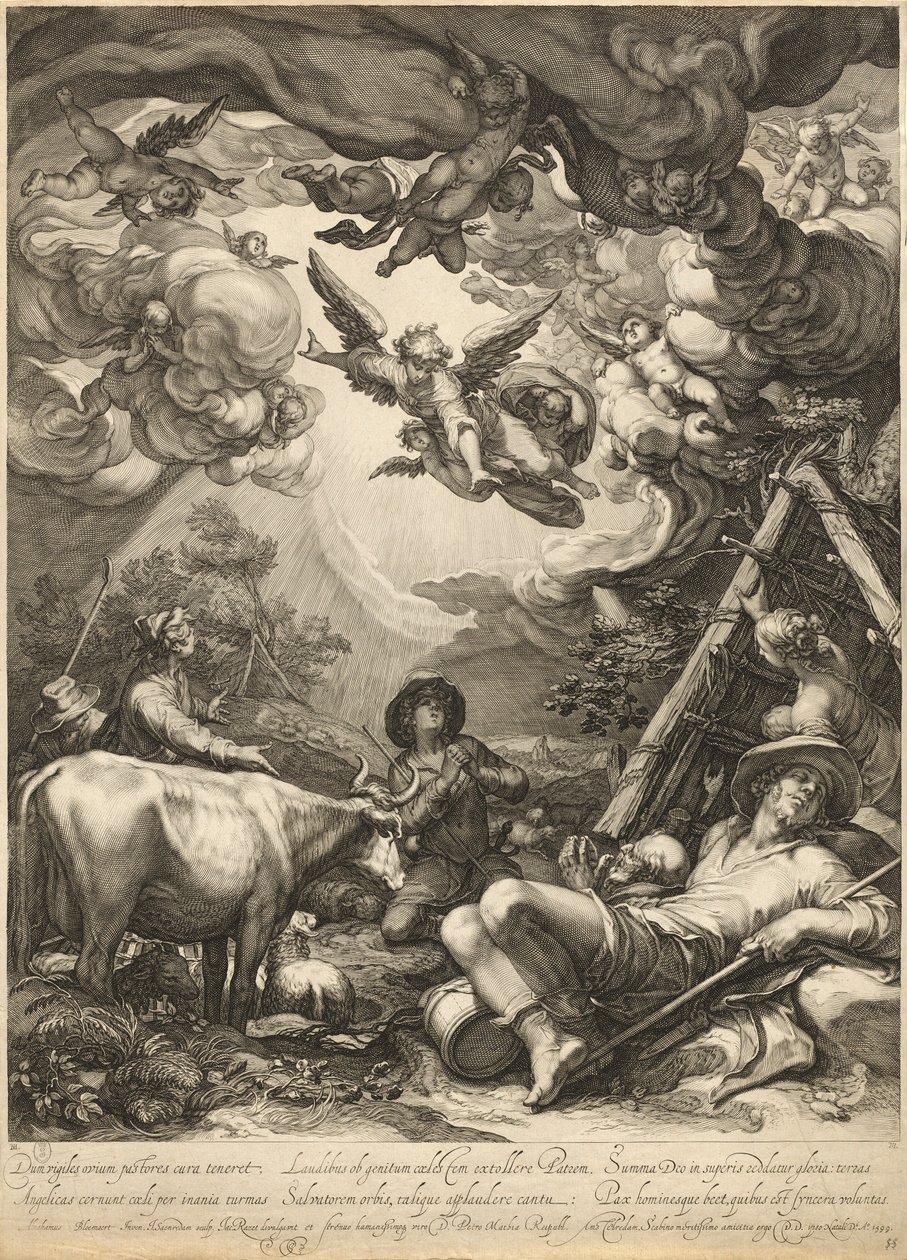 Zwiastowanie pasterzom autorstwa Jan Pietersz Saenredam, after Abraham Bloemaert