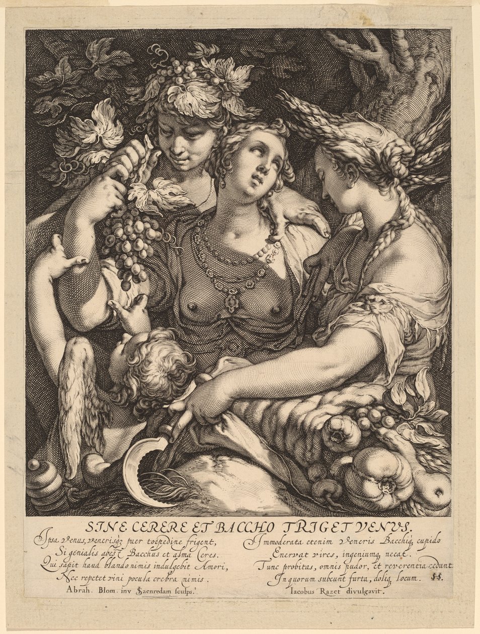 Wenus zamarza bez Ceres i Bachusa autorstwa Jan Pietersz Saenredam, after Abraham Bloemaert