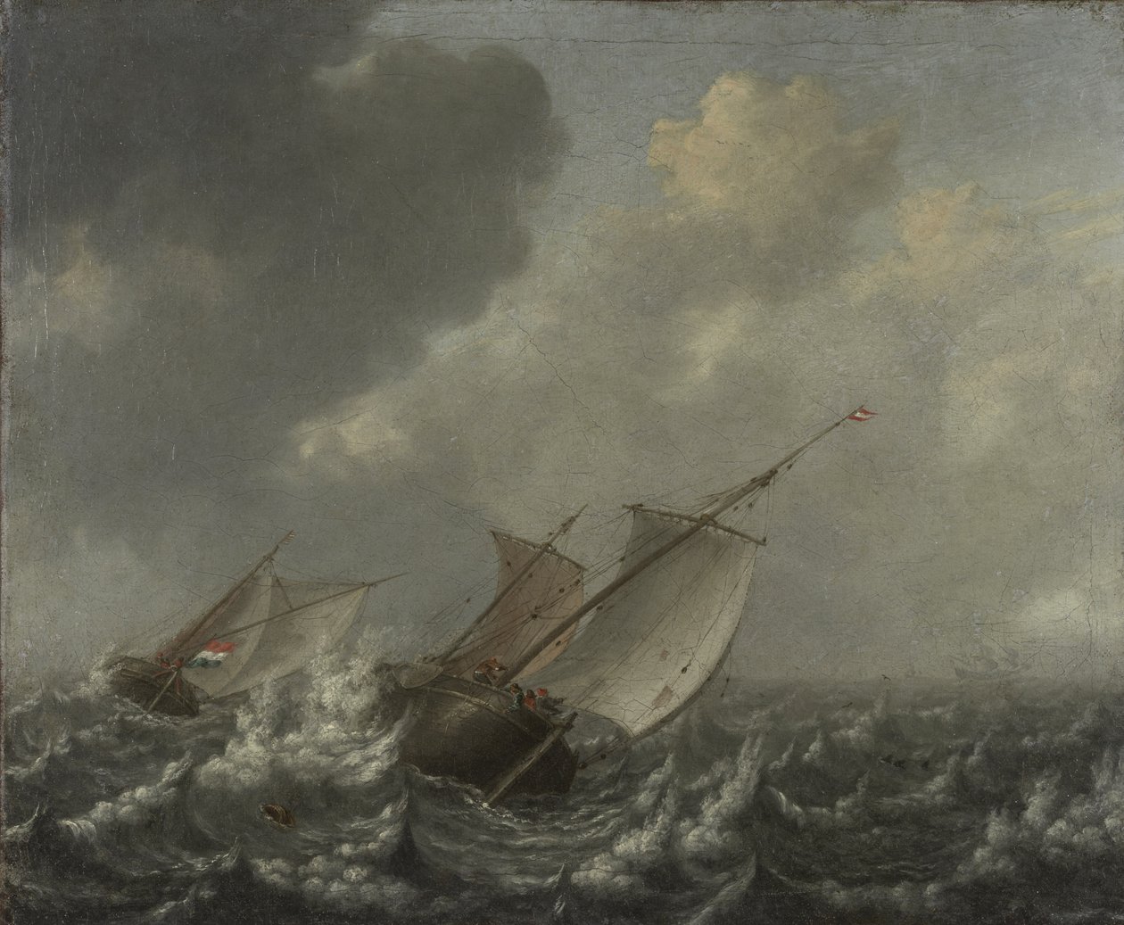 Statki na wzburzonym morzu, 1620s autorstwa Jan Porcellis