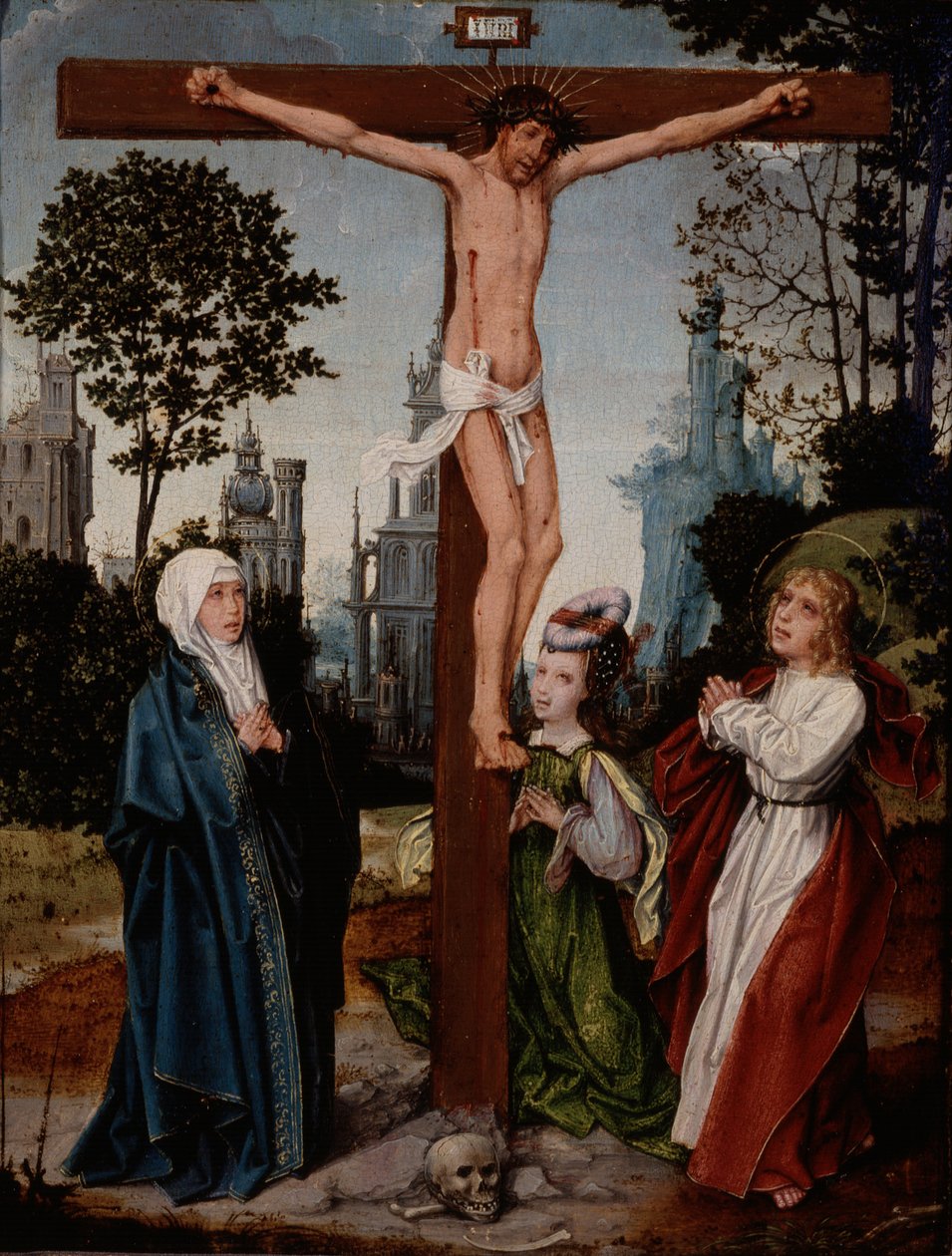 Ukrzyżowanie, ok. 1510-15 (olej na płycie) autorstwa Jan Provoost