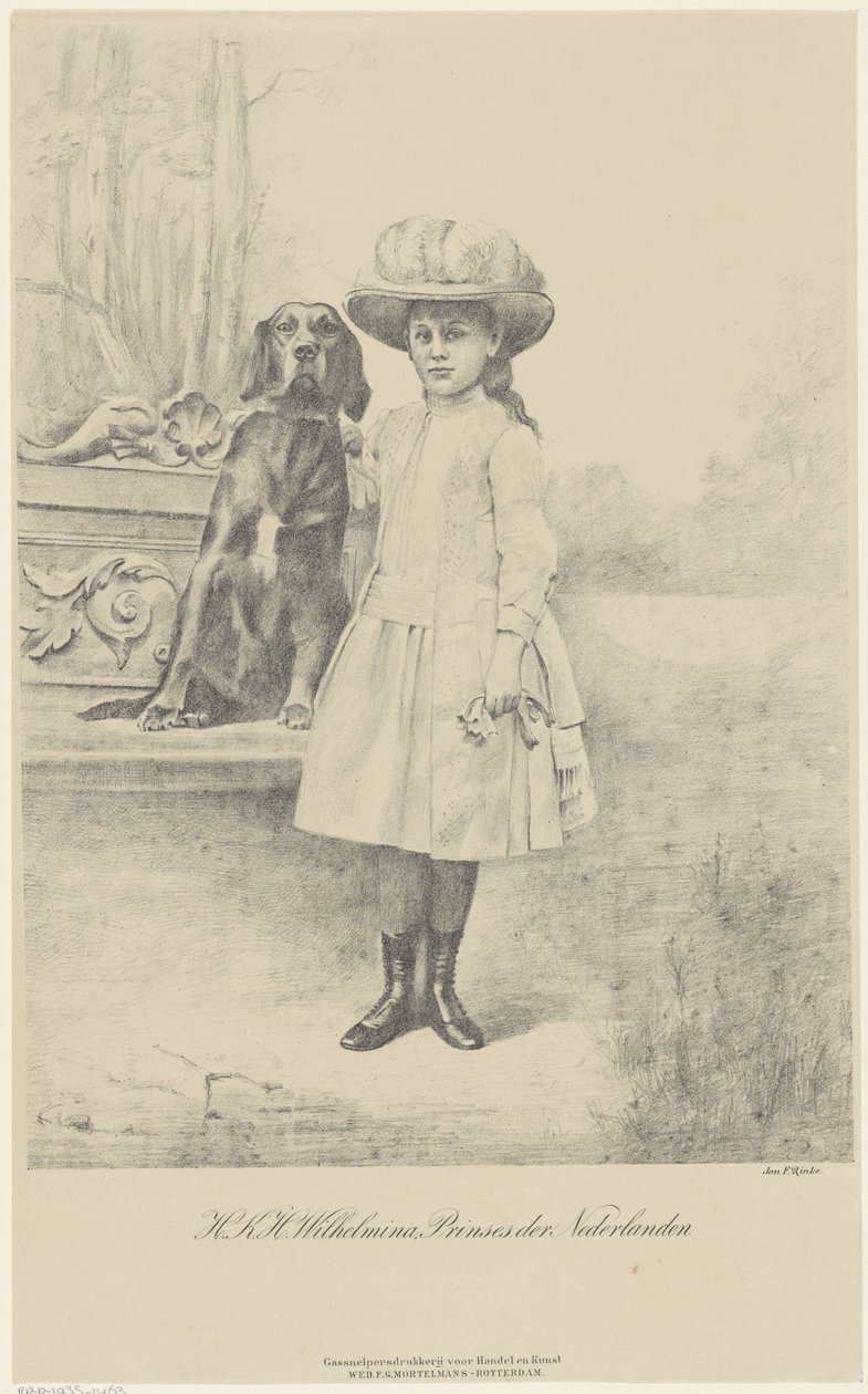 Portret Wilhelminy, królowej Holandii autorstwa Jan Rinke