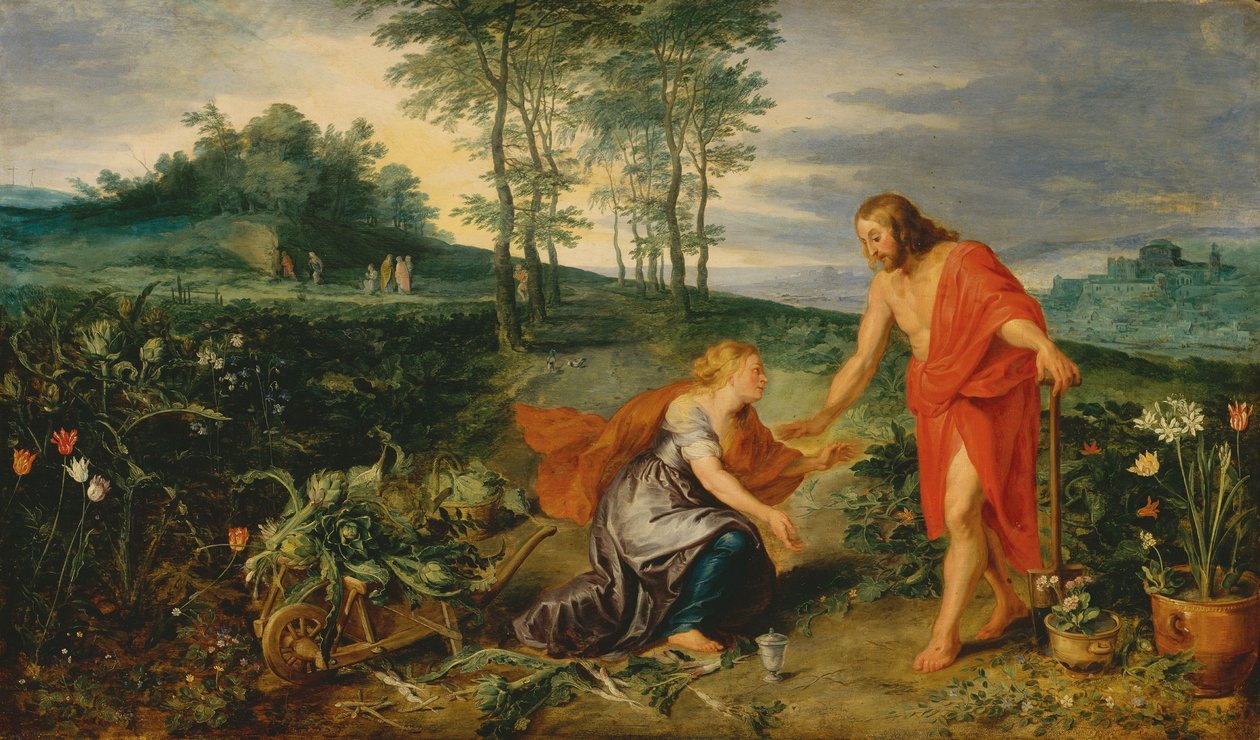 Chrystus ukazujący się Marii Magdalenie w poranek wielkanocny (Noli me tangere), ok. 1626 (olej na drewnie) autorstwa Jan & Rubens P.P. (1577 1640) Brueghel