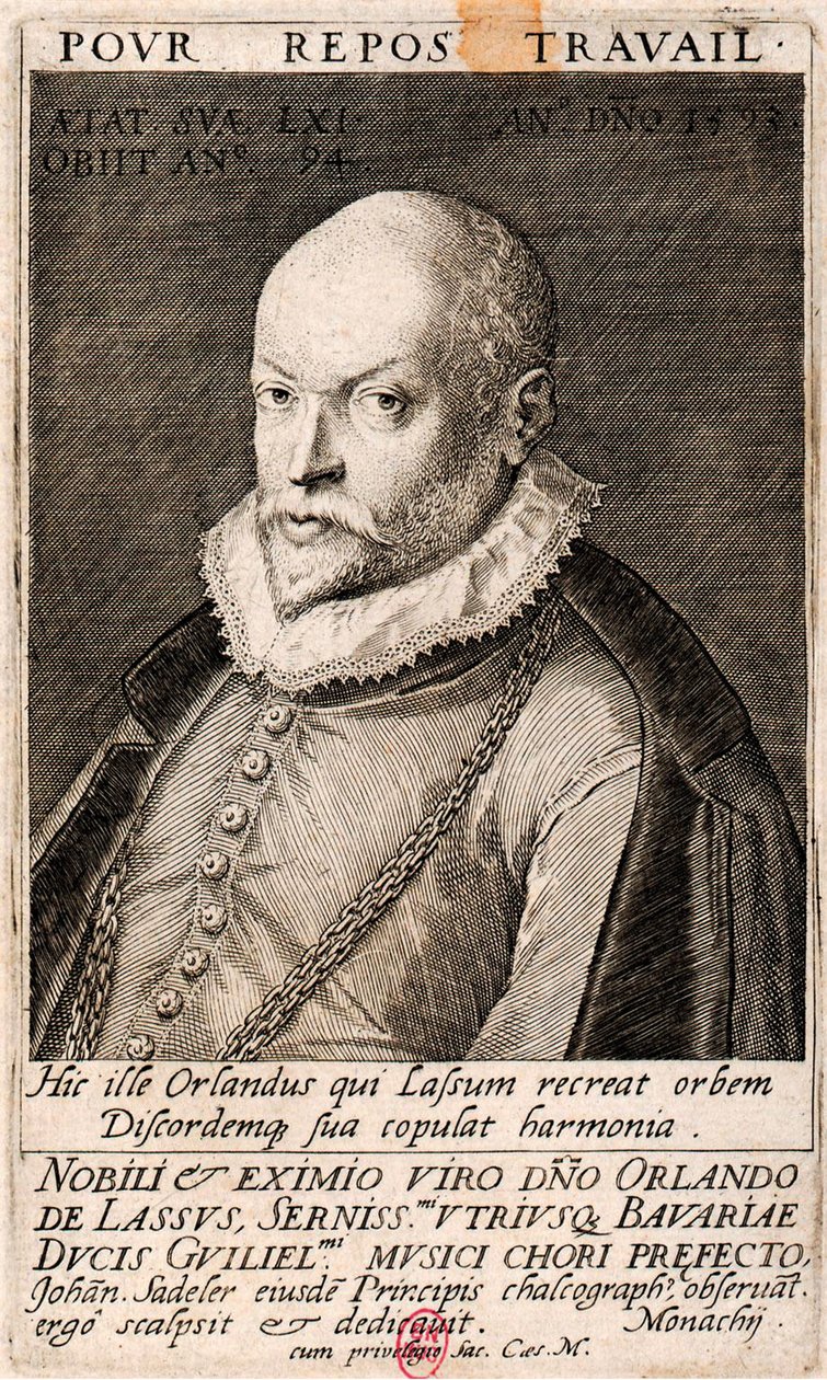 Portret kompozytora Orlando di Lasso 1532-1594, 1593. autorstwa Jan Sadeler