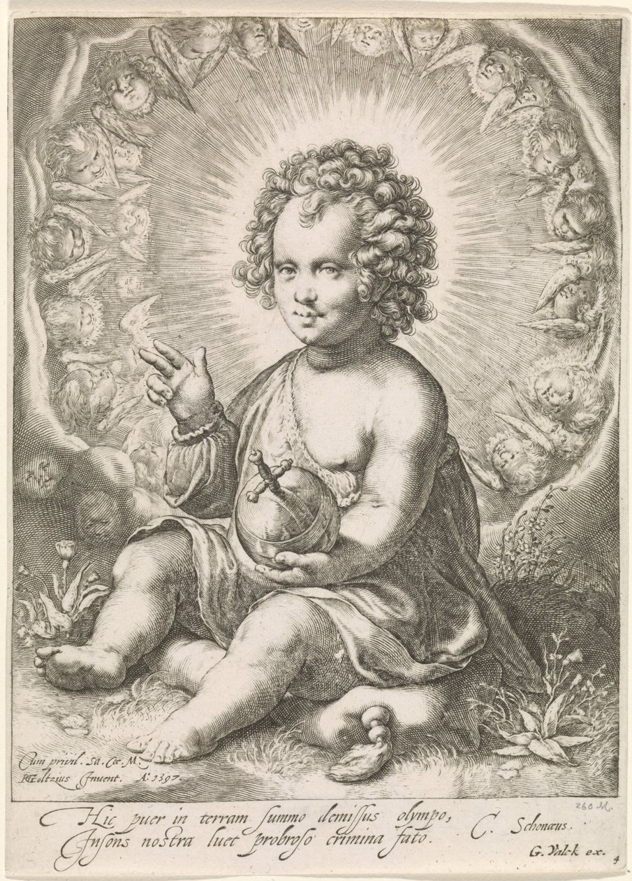 Przed Christuskindem als Salvatore autorstwa Jan Saenredam (attributed to)