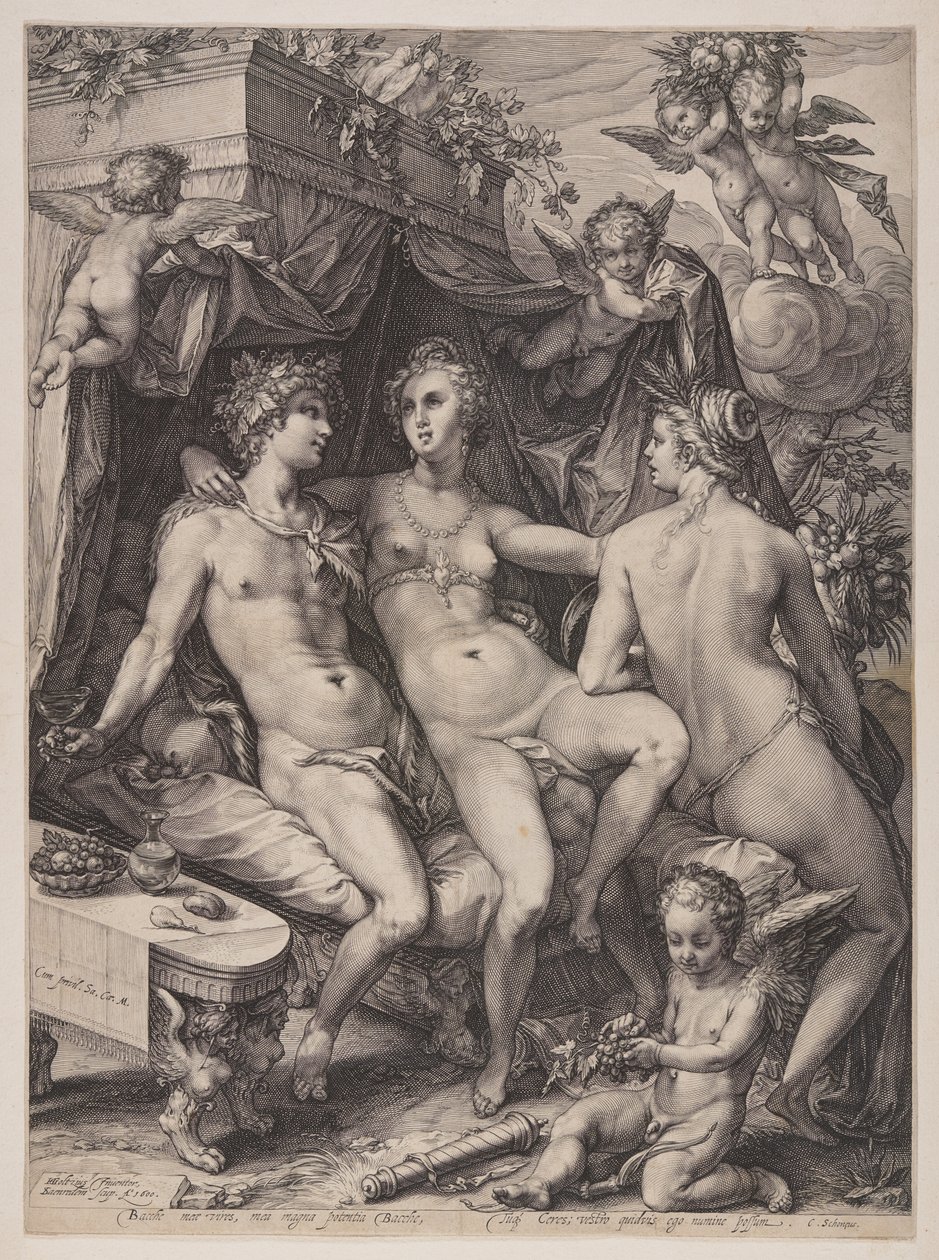 Sine Cerere i Baccho Friget Venus autorstwa Jan Saenredam