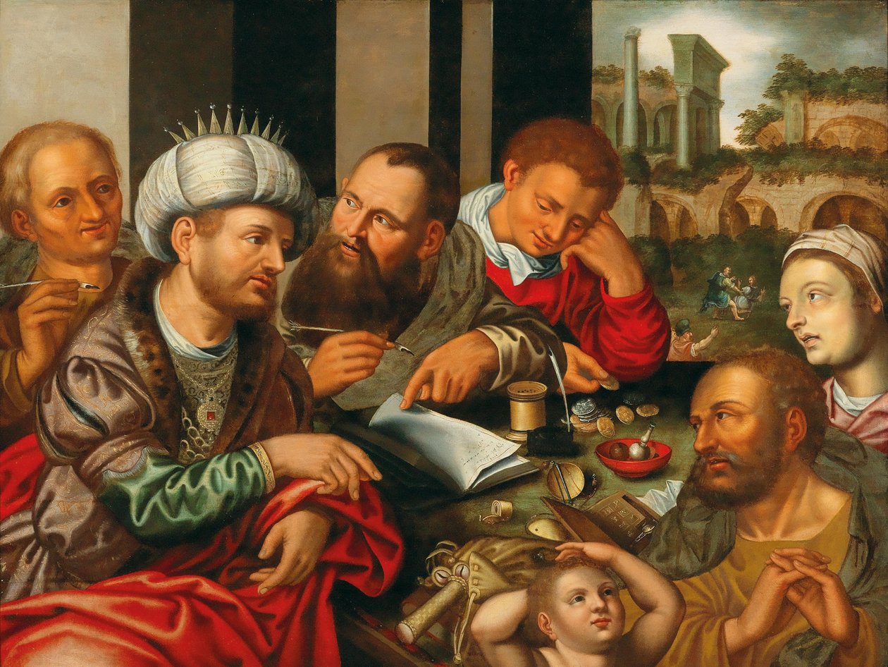 Przypowieść o bezlitosnym wierzycielu, połowa XVI w. autorstwa Jan Sanders Hemessen van
