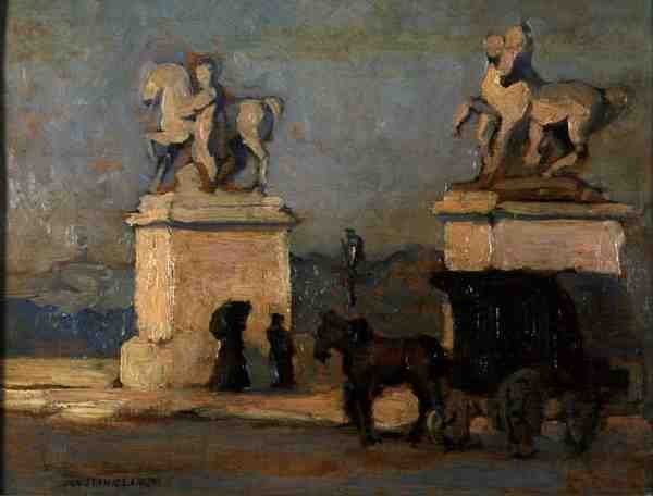 Place de la Concorde, Paryż, ok. 1900 (olej na pokładzie) autorstwa Jan Stanislawski