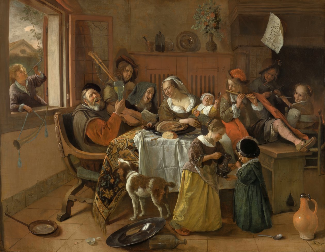 Szczęśliwa rodzina autorstwa Jan Havickszoon Steen
