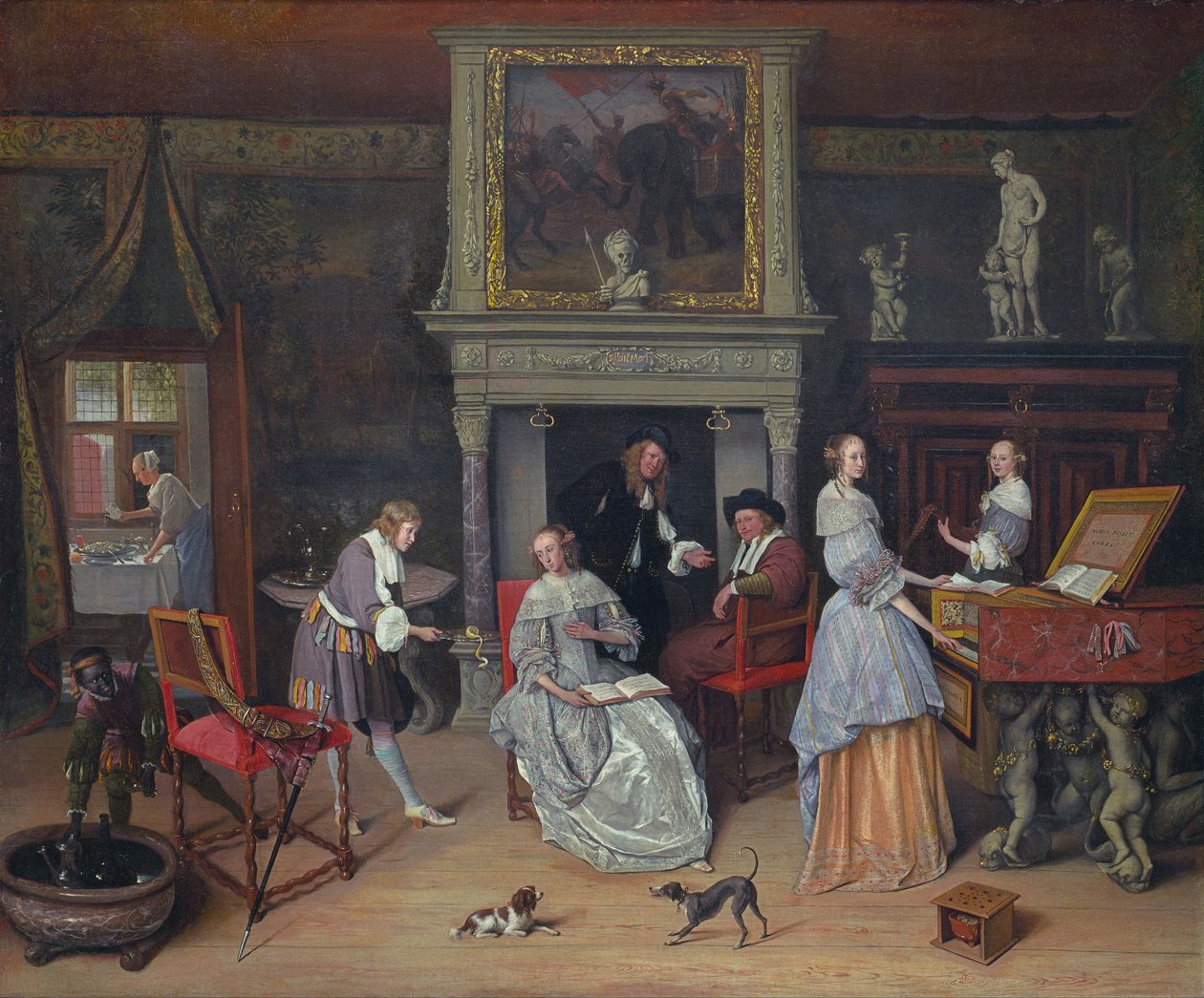Fantastyczne wnętrze z Janem Steenem i rodziną Gerrita Schoutena autorstwa Jan Steen