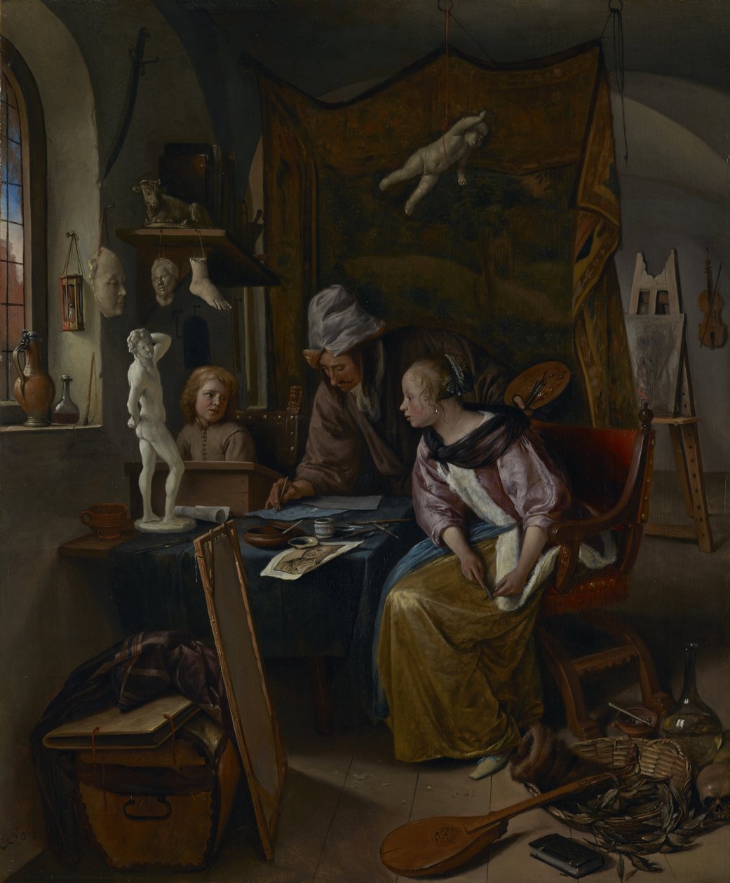 Lekcja rysunku autorstwa Jan Steen