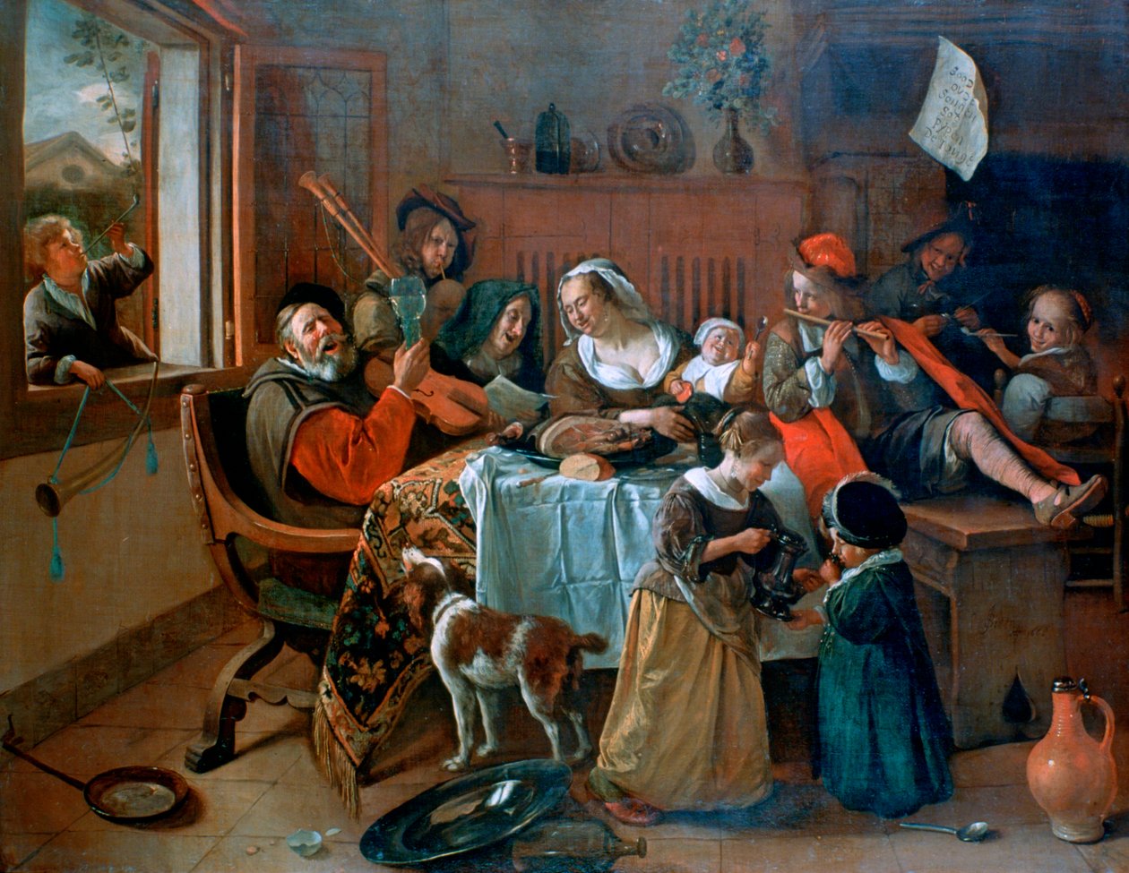 Wesoła rodzina, 1668 autorstwa Jan Havickszoon Steen