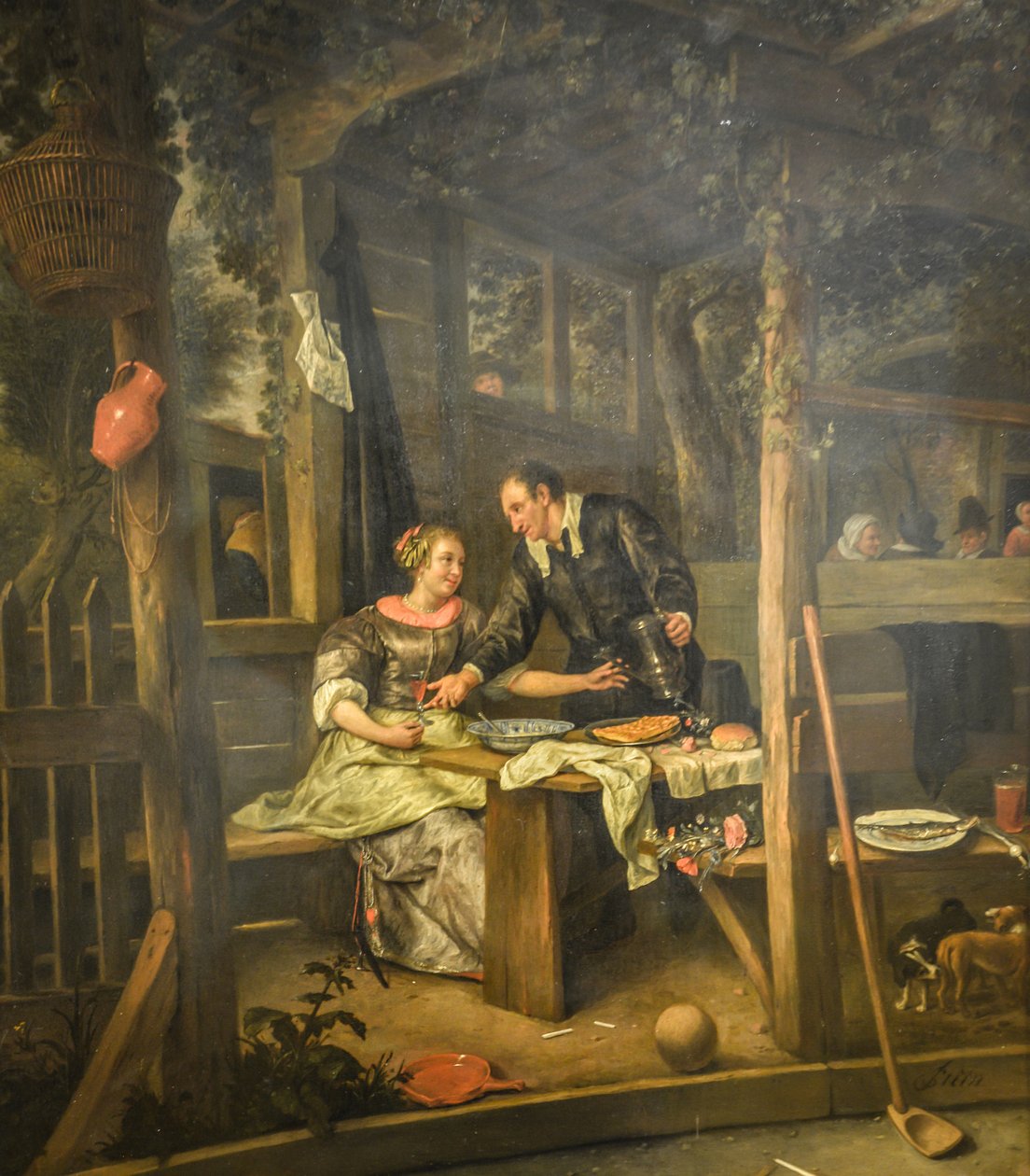 Dwoje kochanków pod altaną autorstwa Jan Steen
