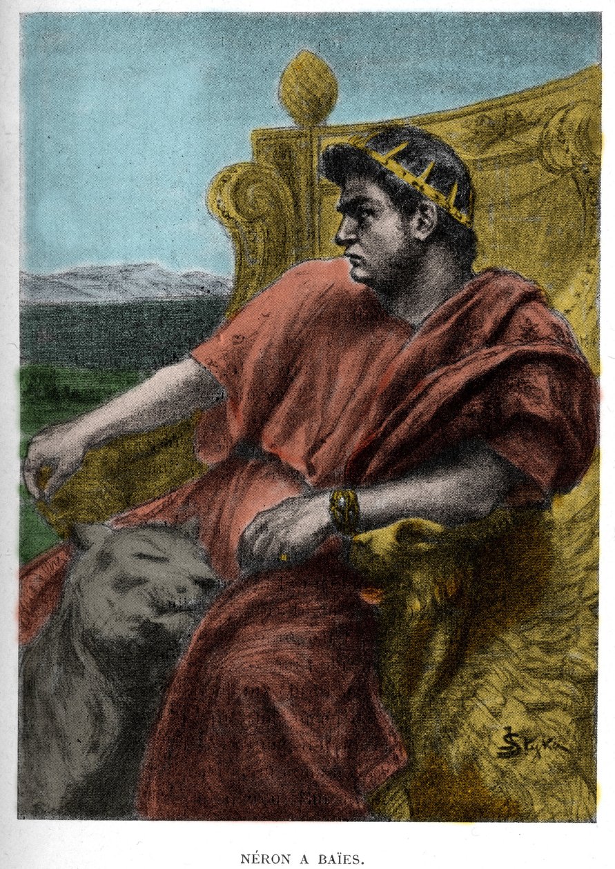 Neron a Baises (Nerone) illustration by JAN STYKA (1858-1925) for the novel “Quo Vadis” by Henryk Sienkiewicz. autorstwa Jan Styka
