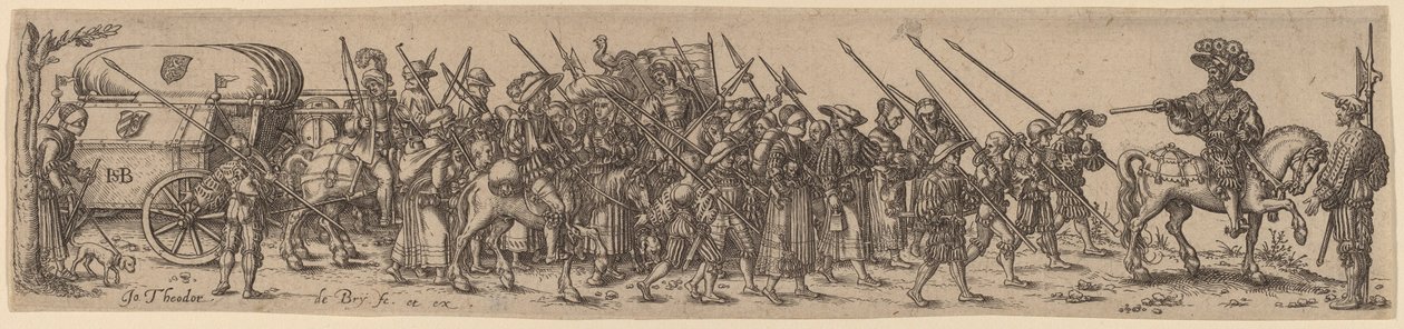 Pociąg bagażowy z sierżantem-major autorstwa Jan Theodor de Bry after Barthel Beham