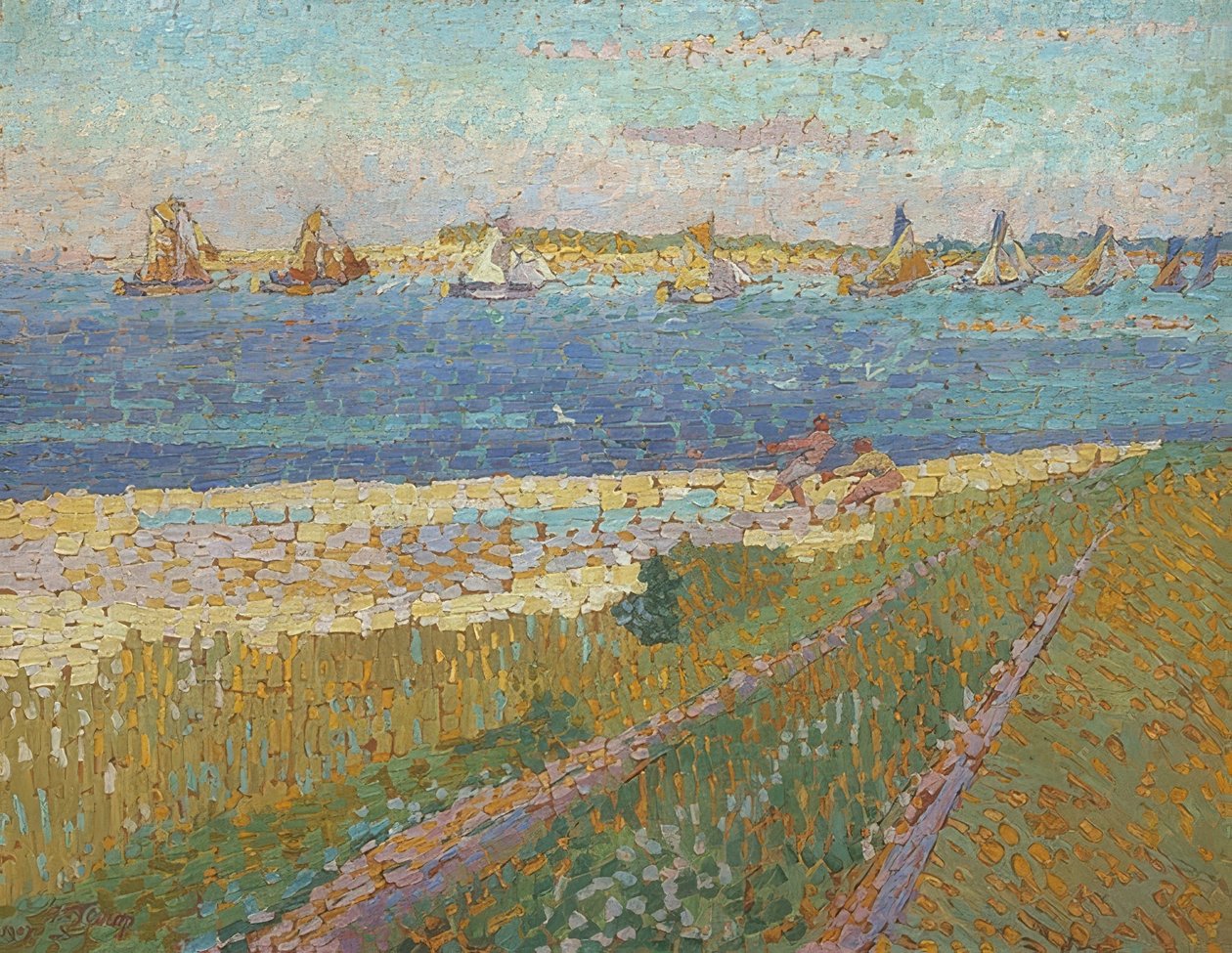 Fischerboote bei Veere (Flota rybacka Veere). 1907 autorstwa Jan Toorop