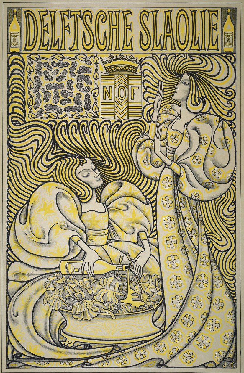 Plakat do oleju do sałatek Delft, 1894 (papier) autorstwa Jan Toorop