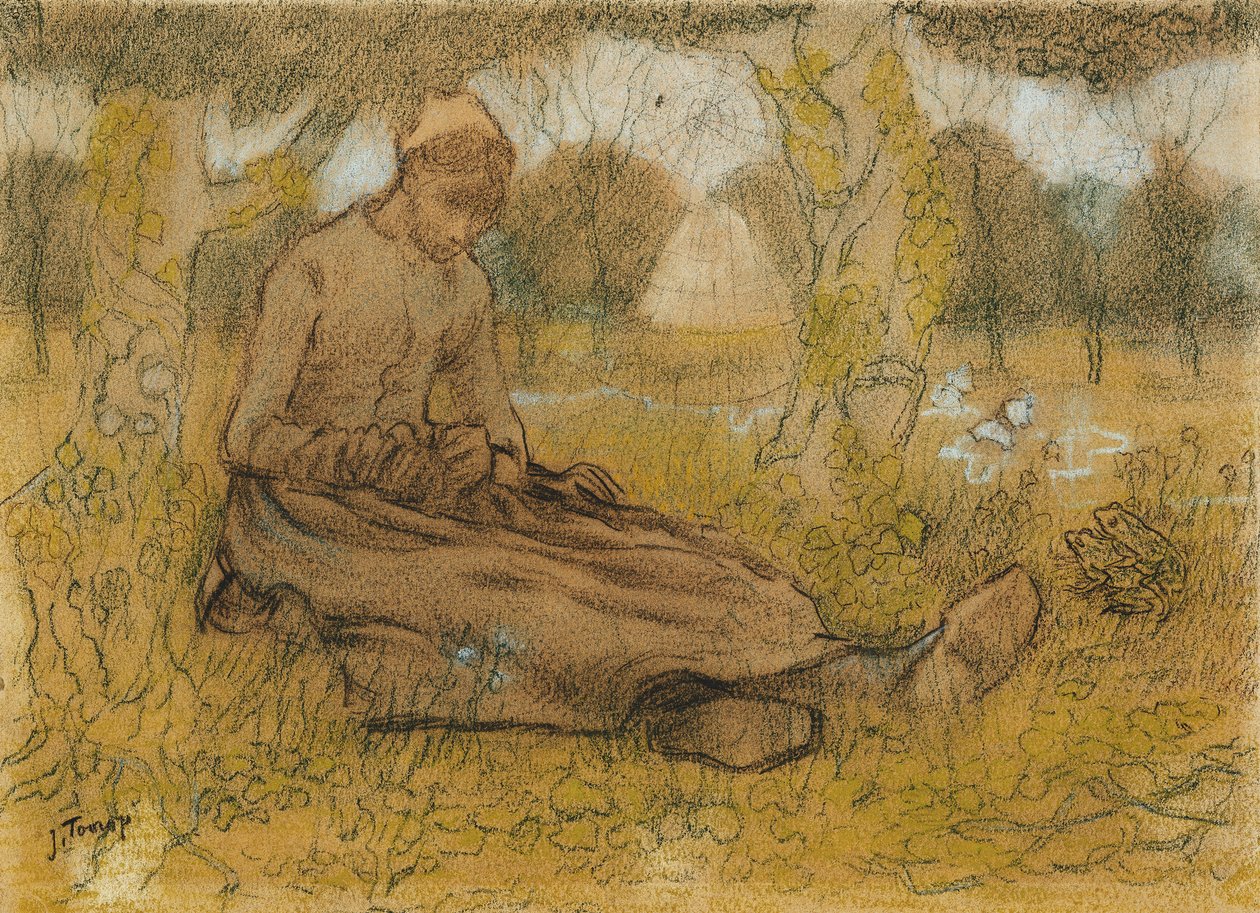 Młoda dziewczyna na wiosnę, ok. godz. 1885-90 autorstwa Jan Toorop