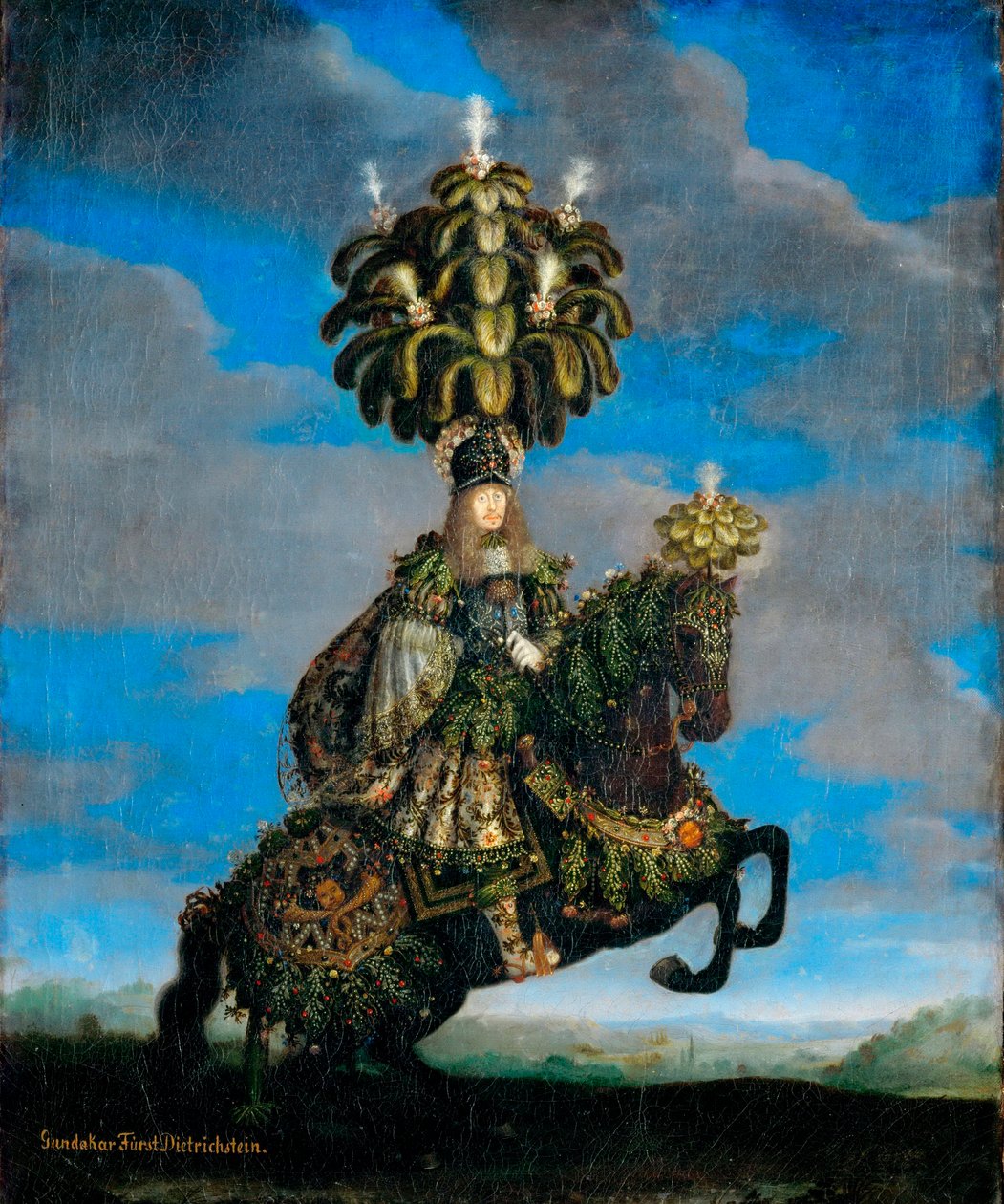 „Portret Ferdynanda Józefa (1636-1698), księcia Dietrichsteina, Gundakar de Dietrichstein en costume de ballet equestre” (Gundakar, książę Dietrichstein (1623-1690) w kostiumie do baletu konnego) Peinture de Jan Thomas van Ypres (1617-1678) autorstwa Jan Thomas van Ieperen