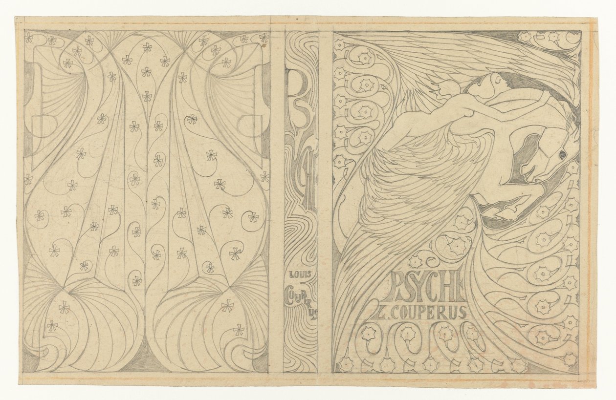 Projekt okładki dla Psyche Louisa Couperusa Projekt zespołu dla: Louis Couperus, Psyche, 1898 autorstwa Jan Toorop